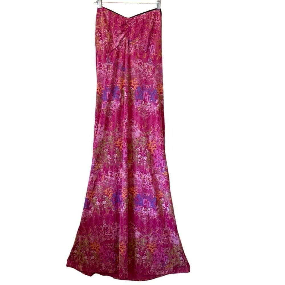 Coogi Hot Pink Strapless Cotton Maxi Dress Sz 1X Summer, Festival